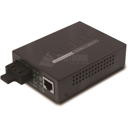 GT-802S Planet 10/100/1000Base T to 1000Base LX Gigabit Converter  (Single Produktbild Front View L