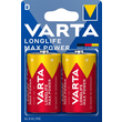 04720101402 VARTA LONGLIFE Max Power D (2STK.-BL.) Mono Batterie Produktbild