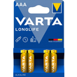 04103101414 Varta LONGLIFE AAA (4Stk.-Bli.) Micro Batterie LR03, MN2400 Produktbild