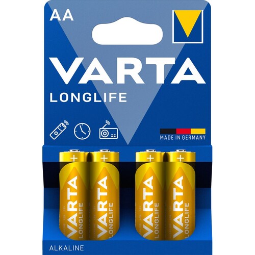 04106101414 VARTA LONGLIFE AA (4STK.-BL.) Mignon Batterie Produktbild Front View L