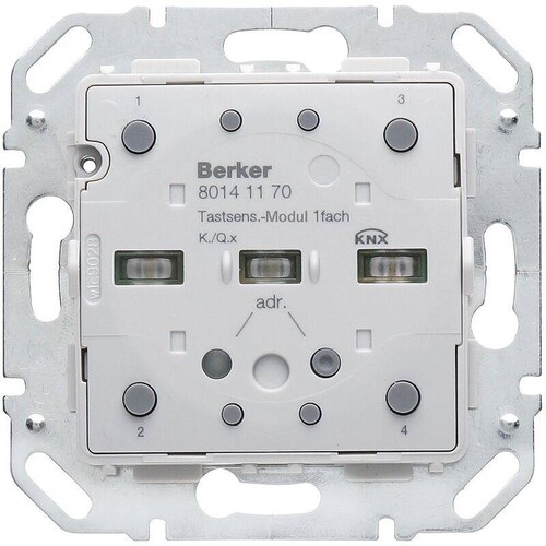 80141170 Berker Tastsensor-Modul 1-Fach mit Busankoppler KNX Q.x/K.x Produktbild Front View L