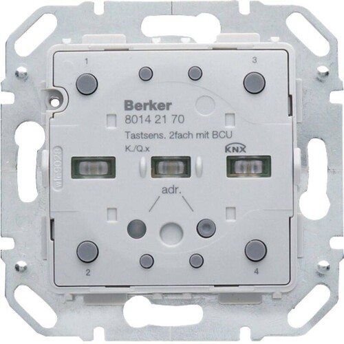 80142170 Berker Tastsensor-Modul 2-Fach mit Busankoppler KNX Q.x/K.x Produktbild Front View L