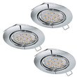 94407 Eglo LED EINBAUSET SPOT GU10 3x5W/400lm, RUND CHROM-SCHWENKB. Produktbild