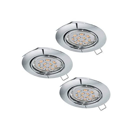 94407 Eglo LED EINBAUSET SPOT GU10 3x5W/400lm, RUND CHROM-SCHWENKB. Produktbild Front View L