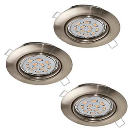 94408 Eglo LED EINBAUSET SPOT GU10 3x5W/400lm, RUND NICKEL-MATT-SCHWENKB. Produktbild front M