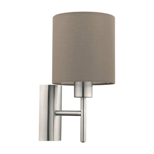 94925 Eglo WL/1  TAUPE NICKEL M. WIPP E27/60W `PASTERI? Produktbild Front View L