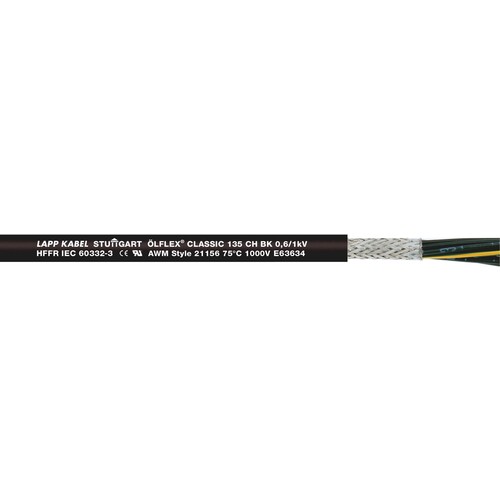 1123465 ÖLFLEXCLASSIC135CH schwarz 12G1 halogenfreie Steuerltg geschirmt 0,6/1kV Produktbild Front View L