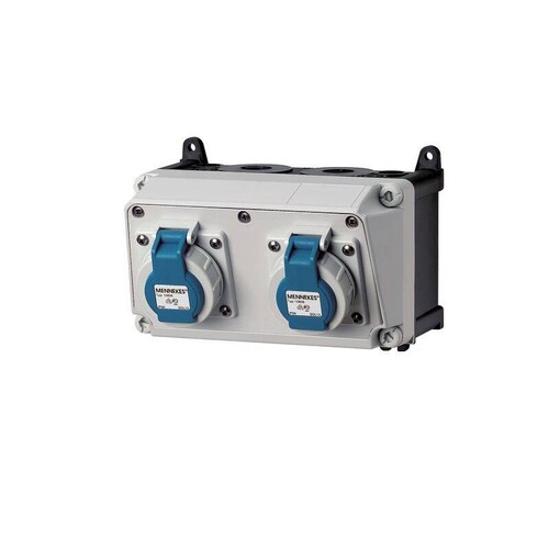 910274 Mennekes MENNEKES Steckdosen Kombi AMAXX 1        2xSSTD IP67 Produktbild Front View L