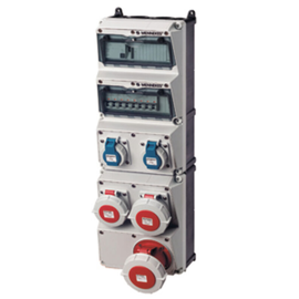 950286 Mennekes MENNEKES Steckdosen Kombi AMAXX 5 2xSSTD 1x16/5 1x32 Produktbild front M