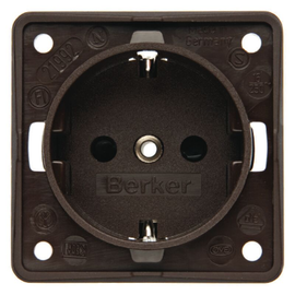 941952501 Berker INTEGRO braun SSD mit erhöhtem Berührungsschutz u.Schraubkl. Produktbild front M