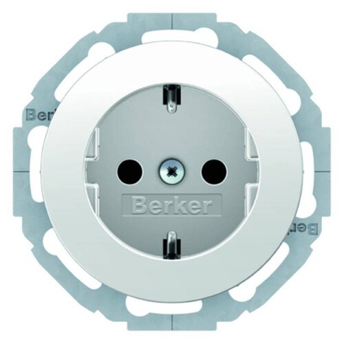 47552089 Berker R.x SSD mit erhöhtem Berührungsschutz, polarweiß, glänzend Produktbild Front View L