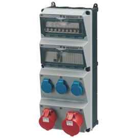 940015 Mennekes Steckdosen Kombi AMAXX 4 Amelan 3xSSTD, 1x16/5, 1x32/5 + Abs. Produktbild front M