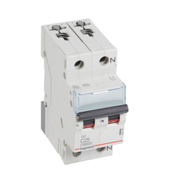 404190 Legrand TX3 LS C25A 1P+N 10KA 2M Leitungsschutzschalter Produktbild front M