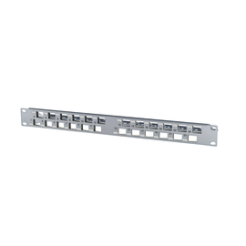 130926A0003KE Metz Connect Keystone 19 Zoll Modulträger 1HE 24 Port gewinkelt Produktbild front M