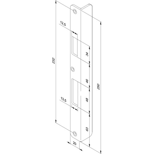 Z09XSBL-03----5 Eff Eff WINKELSCHLIESSBLECH LANG DIN RECHTS FÜR Produktbild Front View L