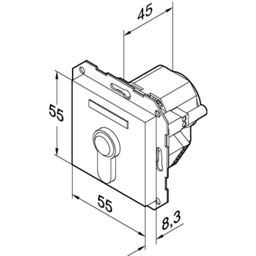 1380E03-2--0400 Eff Eff SCHLUESSELSCHALTER UP M. ANZEIGE GIRA R Produktbild Front View L