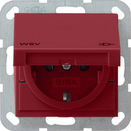010402 Gira SCHUKO Steckdose WSV mit Klappdeckel System 55 Rot Produktbild