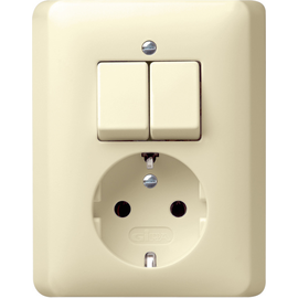 017501 Gira Kombination SCHUKO Serie Standard 55 Cremeweiß Produktbild front M