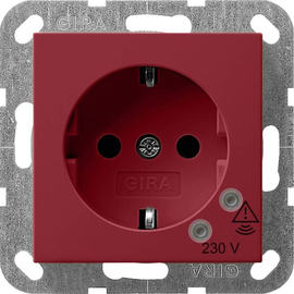 045102 Gira SCHUKO Steckdose Überspannungsschutz System 55 Rot Produktbild