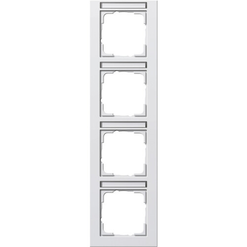 111422 Gira 4fach Abdeckrahmen BSF senkrecht Gira E2 Reinweiß matt Produktbild