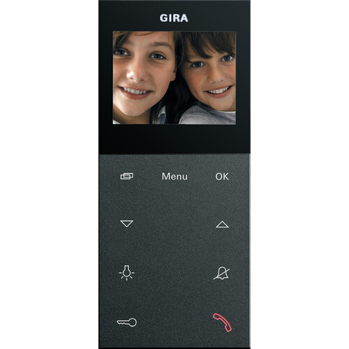 123928 Gira Wohnungsstation Video AP Plus System 55 Anthrazit Produktbild Front View L