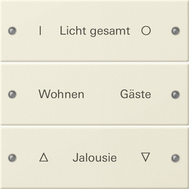 220301 Gira Wippenset 3fach, beschriftbar System 55 Cremeweiß Produktbild front M