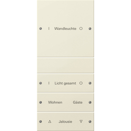 220401 Gira Wippenset 4fach, beschriftbar System 55 Cremeweiß Produktbild front M