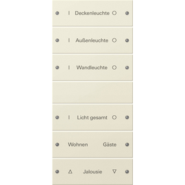 220601 Gira Wippenset 6fach, beschriftbar System 55 Cremeweiß Produktbild front M