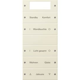 221501 Gira Wippenset 5f Plus beschriftb. System 55 Cremeweiß Produktbild front M