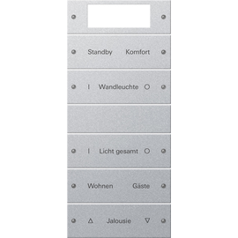 221526 Gira Wippenset 5f Plus beschriftb. System 55 Farbe Alu Produktbild front M