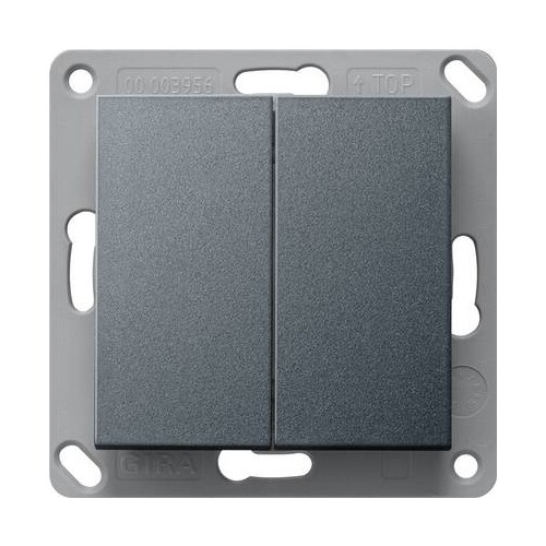 242228 Gira Funk Wandsender Batterielos, 2fach System 55 Anthrazit Produktbild Front View L