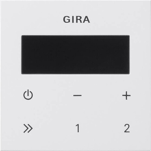 248003 Gira Bedienaufsatz Unterputz Radio RDS System 55 Reinweiß Produktbild Front View L