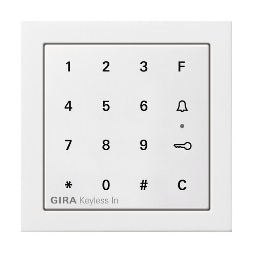 2605112 Gira Gira Keyless In Codetastatur Flächenschalter Reinweiß Produktbild Front View L