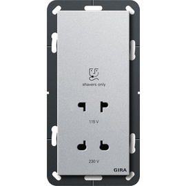 282026 Gira Rasier Steckdose System 55 Farbe Alu Produktbild front M
