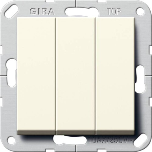 283001 Gira Wippschalter Ein/Aus 3fach System 55 Cremeweiß Produktbild Front View L