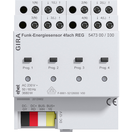 547300 Gira Funk Energiesensor REG 4fach Gira eNet Produktbild front M