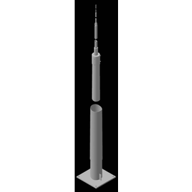 3020072 Dehn Tele-Blitzschutzmast ÜFL 16,38m St/tZn m. Flanschplatte 400x400mm Produktbild