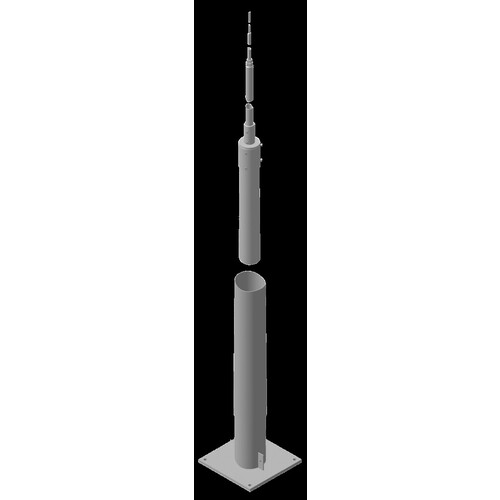 3020072 Dehn Tele-Blitzschutzmast ÜFL 16,38m St/tZn m. Flanschplatte 400x400mm Produktbild