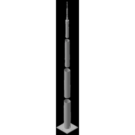 3020074 Dehn Tele-Blitzschutzmast ÜFL 22,38m St/tZn m. Flanschplatte 565x565mm Produktbild