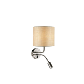 15435/29-SG Leuchtwurm WL     ELEGANCE sandgold   LED 1+1fl/Stoffschirm Sandgo Produktbild