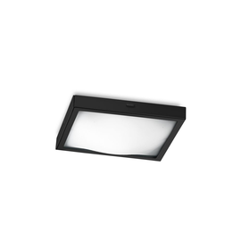 15732/22-S Leuchtwurm DL/WL SNAP 1fl/quadr./schwarz/Glas satiniert 22x22 Produktbild front M