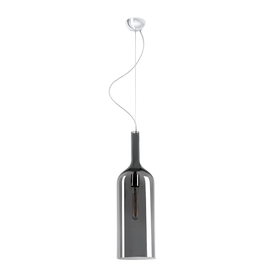 15761/15-A Leuchtwurm HL DSCHINNIE 1fl/verchromt/Glas grau dm18/H59/Kabell Produktbild front M