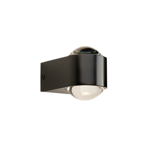 16538/7-S Leuchtwurm WL     VISION   IP44 Up &Downlight/schwarz matt/Glaslin Produktbild