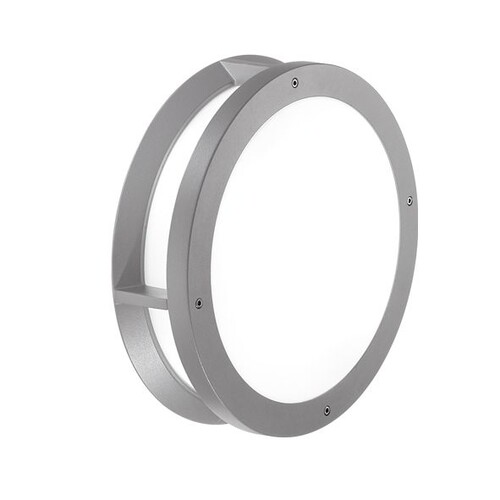 85921/36-ALU Leuchtwurm WL     AGENCY   rund 2fl/silbergrau/Poly.opal dm360/H A Produktbild Front View L