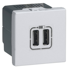 079394 Legrand MSC USB-LADEMODUL 2-FACH ALU Produktbild front M