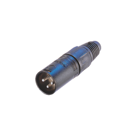 NTR-NC3MXB Neutrik 3 poliger XLR Kabelstecker, schwarz verchromtes Gehäu Produktbild front M