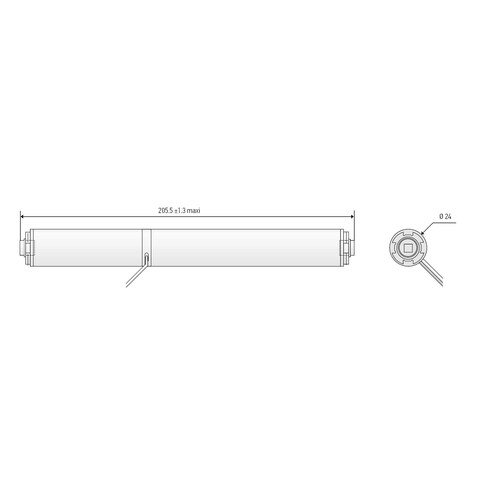 1000032 Somfy LW25 B44 24VDC 0,4/40 mit 2,5 Meter Kabel Produktbild