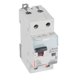 411313 Legrand DX3 FILS C20 1+N 10KA 30MA A-G Produktbild front M