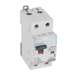 411314 Legrand DX3 FILS C25 1+N 10KA 30MA A-G Produktbild front M