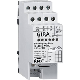 212600 Gira KNX Binäreingang 6fach 10-230V  AC/DC 2TE Produktbild